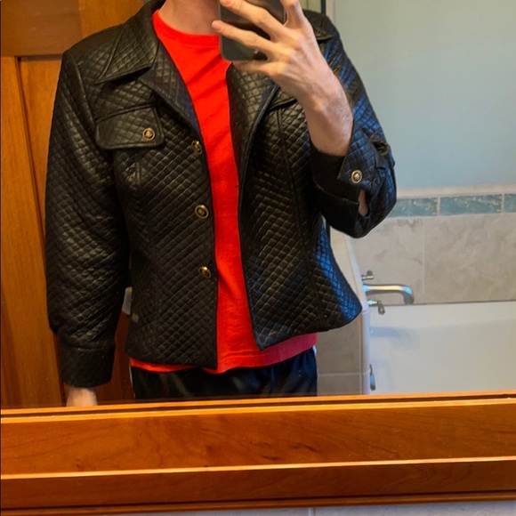 Versace vintage 90s quilted satin jacket